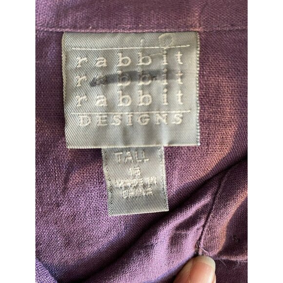 COPY - Rabbit Rabbit Rabbit Designs Pants Suit Size 16P / 16T Purple Linen Blen… - Picture 13 of 16